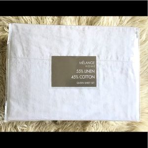 NWT Mélange Home Linen & Cotton Queen Sheet Set
